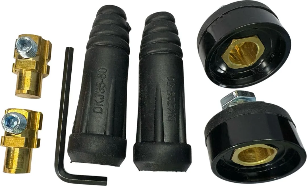 METAPOD 35-50mm Male Female Welding Cable Connector with Alignment Key Heavy Duty Brass Socket Plug Set for Inverter Welding Machine Industrial Arc Welding Use image 1