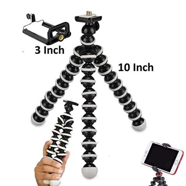 6 Inch Gorilla Flexible Tripod Stand with 360 Degree Rotation, Bendable Legs Mini Camera Stand with 1/4 Inch Screw Mount for DSLR Action Camera Mobile Phone Travel Vlogging India image 3