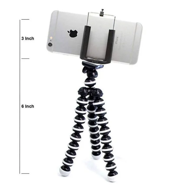 6 Inch Gorilla Flexible Tripod Stand with 360 Degree Rotation, Bendable Legs Mini Camera Stand with 1/4 Inch Screw Mount for DSLR Action Camera Mobile Phone Travel Vlogging India image 4