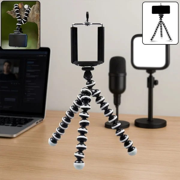 6 Inch Gorilla Flexible Tripod Stand with 360 Degree Rotation, Bendable Legs Mini Camera Stand with 1/4 Inch Screw Mount for DSLR Action Camera Mobile Phone Travel Vlogging India image 1