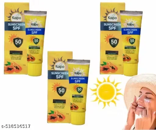 Kaipo Sunscreen SPF 50 PA UVA UVB Protection with Papaya 50gm Daily Face Body Sunblock Broad Spectrum UV Shield India image 2