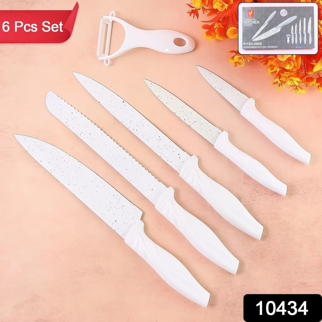 Marble Coated Stainless Steel Kitchen Knife Set (6 Pc) image 2