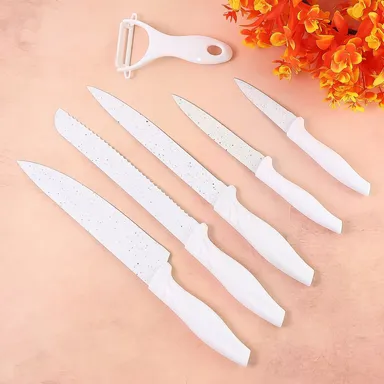 Marble Coated Stainless Steel Kitchen Knife Set (6 Pc) thumbnail 0