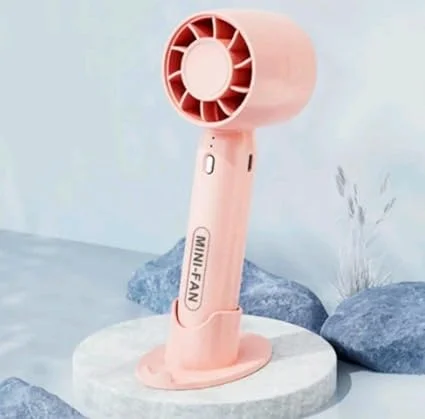 MINI-FAN T10 Turbo Portable Handheld Fan 3 Speed USB Rechargeable Battery Operated Mini Desk Fan Pink Personal Cooling Fan for Travel Office Home Summer Use India image 1