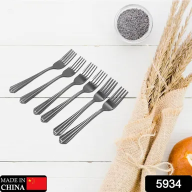 Steel Forks Set of 6 - Fork Set for Home and Kitchen Fork High Quality Premium Fork Set (6 Pc Set ) thumbnail 1