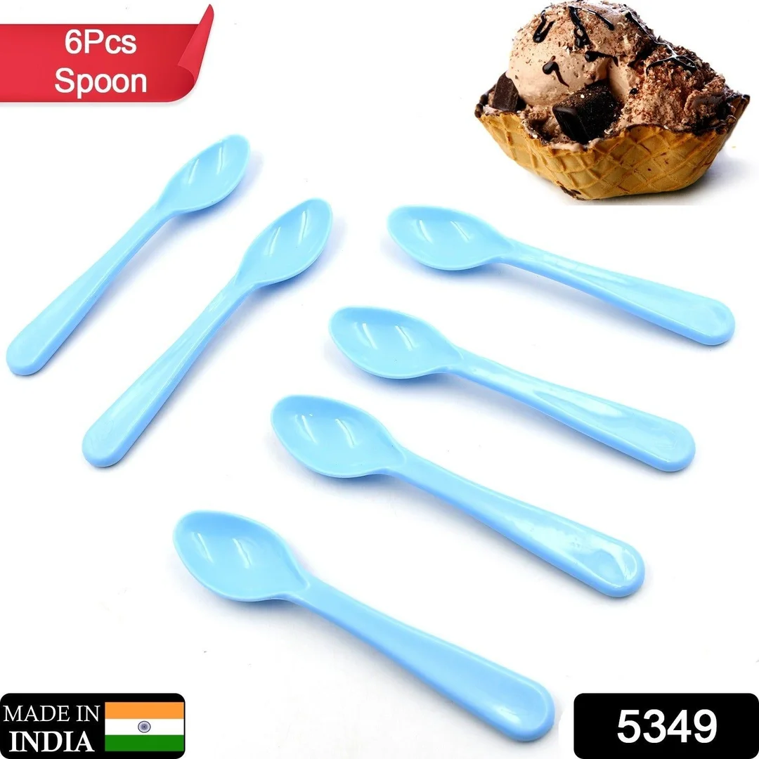 6-Piece Heat-Resistant ABS Plastic Spoon Set | Durable Table Spoons Tea Spoons Coffee Spoons for Kitchen Dining, Food Serving, and Everyday Use image 2