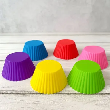 Silicone cupcake Shaped Baking Mold Fondant Cake Tool Chocolate Candy Cookies Pastry Soap Moulds, Diwali (6 pc) thumbnail 0