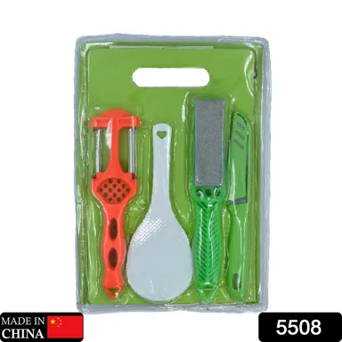 Plastic Chopping Board with Knife Set and Scissor And Wine Stainless Steel And Plastic Kitchen item Multipurpose cutting vegetables thumbnail 1