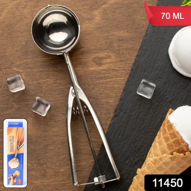 Premium Stainless Steel Ice Cream Scoop with Trigger Release –Approx 70 ML Capacity thumbnail 1