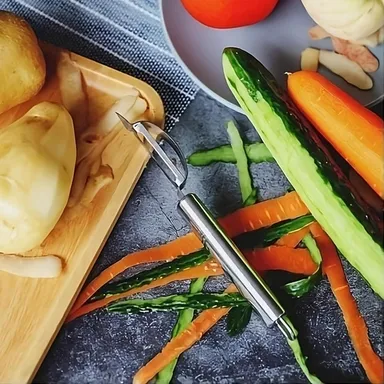 Kitchen Vegetable Peeler, Fruit Peeler, Ergonomic Handle Safe and Easy to Use for Potatoes,Apples,Pears Tomatoes,Carrots,Cucumbers Kitchen Accessory, Kitchen Gadgets (1 Pc) thumbnail 0