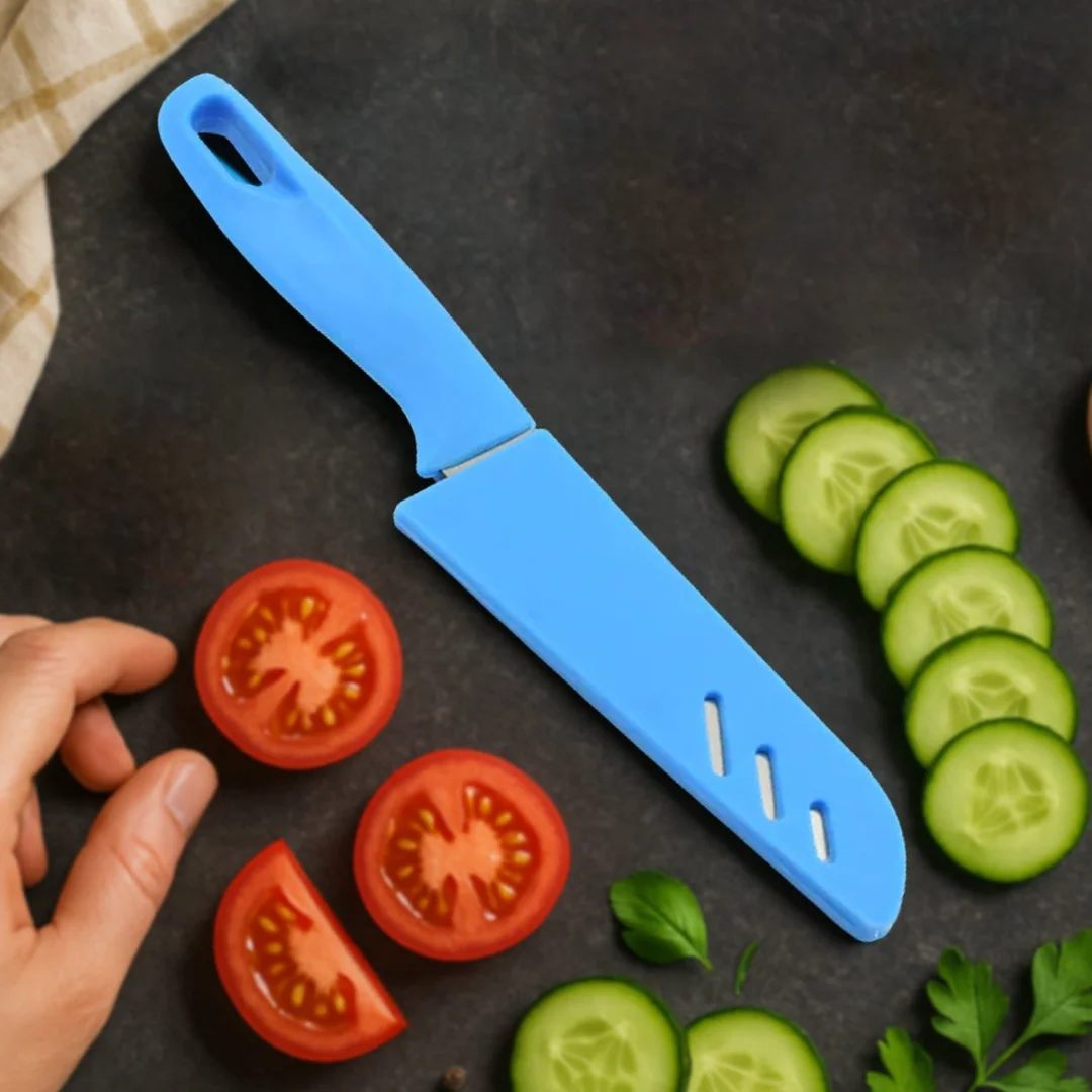 Stainless Steel Knife For Kitchen Use, Knife Set, Knife | Non-Slip Handle With Blade Cover Knife, Fruit, Vegetable,Knife Set (1 Pc) image 1