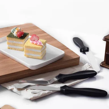 MULTI-FUNCTION STAINLESS STEEL CAKE ICING SPATULA FLAT ANGULAR TRIANGLE PALLET KNIFE SET thumbnail 0