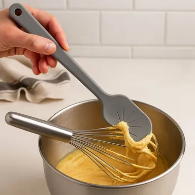 Silicon Whisk Cleaner Kitchen Tool / Whisk Scraper Tool (1Pc) thumbnail 0