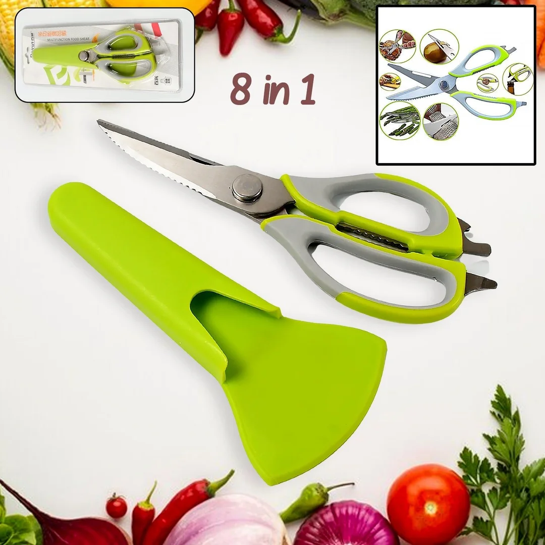 Multi-Purpose Kitchen Shears with Magnetic Holder, Stainless Steel, Red Multifunction Heavy Duty and Kitchen Scissors image 1
