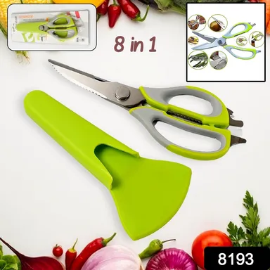 Multi-Purpose Kitchen Shears with Magnetic Holder, Stainless Steel, Red Multifunction Heavy Duty and Kitchen Scissors thumbnail 1