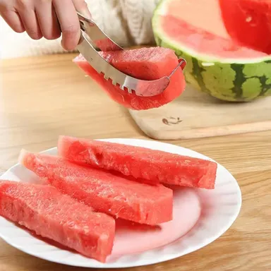3in1 Stainless Steel Watermelon Cantaloupe Slicer Knife, Corer Fruit, Vegetable Tools Kitchen (1 Pc) thumbnail 0