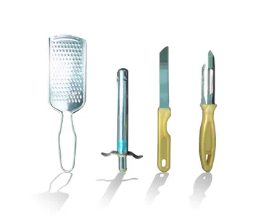 4In1 Combo - Stainless Steel Kitchen Lighter, Knife, Peeler and Smooth Grater thumbnail 0
