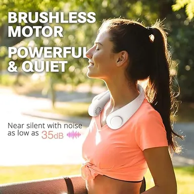 Portable Neck Fan 4000mAh USB Rechargeable Hands Free Bladeless Wearable Personal Cooling Fan Headphone Design 3 Speed Battery Operated Mini Air Cooler for Travel Office Home India thumbnail 1
