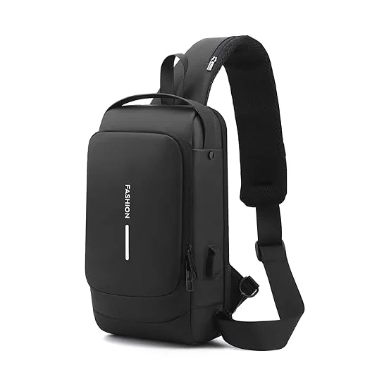 Premium Waterproof Anti Theft Sling Bag with USB Charging Port TSA Password Lock Reflective Strip High Capacity Crossbody Shoulder Backpack for Travel Commuting Cycling Outdoor Sports image 4