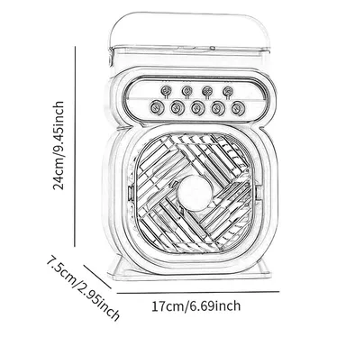 Portable Misting Fan 3 Speed Adjustable Personal Cooling Fan with Water Spray Humidifier for Dorm Office Indoor Use Blue Rechargeable USB Mini Air Cooler India thumbnail 1