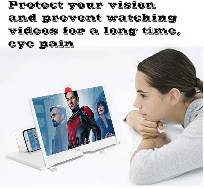 Foldable Mobile Video Screen Magnifier for Eyes Protection, HD 3D Smartphone Display Enlarger Stand, Portable Lightweight Phone Screen Amplifier for Movies Gaming Online Classes India image 4