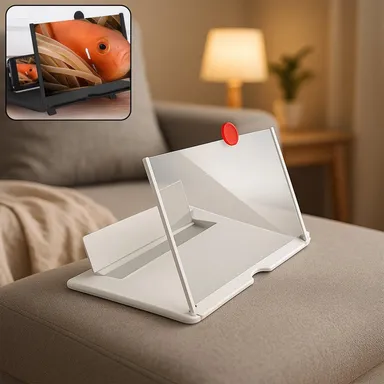 Foldable Mobile Video Screen Magnifier for Eyes Protection, HD 3D Smartphone Display Enlarger Stand, Portable Lightweight Phone Screen Amplifier for Movies Gaming Online Classes India thumbnail 0