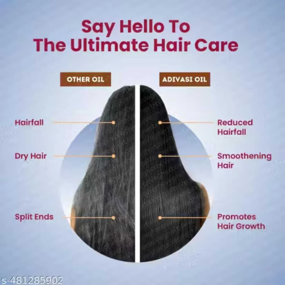 Adivasi Herbal Hair Oil 100ML Pack of 1 for Hair Growth, Hair Fall Control, Dandruff Care, Scalp Repair, Thick Strong Long Hair Ayurvedic Natural Herbal Oil image 2
