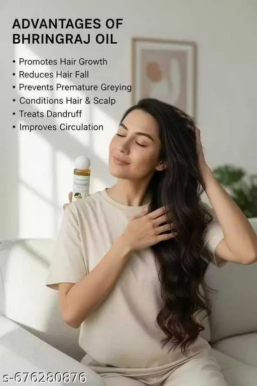 Pink Charm Bhringraj Hair Oil 100ML for Hair Growth Hair Fall Control Dandruff Treatment Scalp Nourishment Root Strengthening Thick Long Strong Hair Ayurvedic Herbal Oil image 2