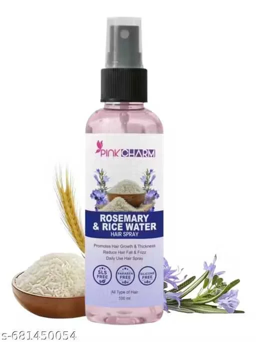 Rosemary & Rice Water Hair Growth Spray 100ML – Herbal Leave-In Scalp Tonic for Hair Fall Control, Dandruff Care, Silky Shiny Hair, Root Strengthening & Frizz Repair Mist image 2