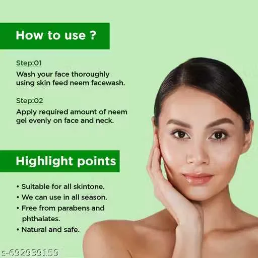 Pink Charm Neem Tulsi Face Gel 100 GM – Herbal Anti Pimple Oil Control Face Moisturiser Gel for Acne Care, Skin Cooling, Hydration & Fresh Glowing Skin for Men Women image 2