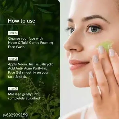 Pink Charm Neem Tulsi Face Gel 100 GM – Herbal Anti Pimple Oil Control Face Moisturiser Gel for Acne Care, Skin Cooling, Hydration & Fresh Glowing Skin for Men Women thumbnail 3