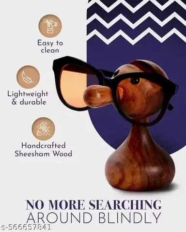 Wooden Eyeglass Holder Stand Handmade Bird Shape Wooden Spectacle Stand for Office Desk Home Decor Sunglass Organizer Display Stand Gift for Men Women thumbnail 2