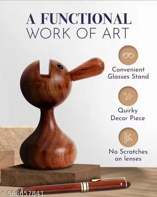 Wooden Eyeglass Holder Stand Handmade Bird Shape Wooden Spectacle Stand for Office Desk Home Decor Sunglass Organizer Display Stand Gift for Men Women image 4
