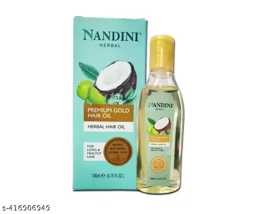 Premium Gold Herbal Hair Oil 100ml Nourishing Ayurvedic Hair Growth & Strengthening Oil with Natural Herbs for All Hair Types India image 3
