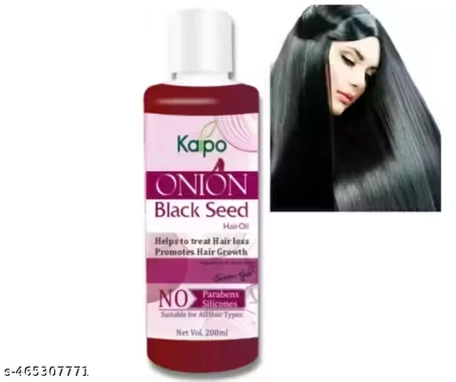 Kaipo Onion & Black Seed Hair Oil 200ml Natural Ayurvedic Hair Growth & Anti Hair Fall Oil for Stronger Longer Hair India image 1