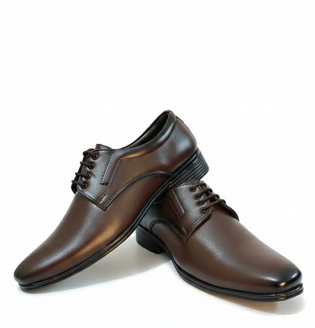 GVOLF Premium Brown Leather Formal Shoes for Men with Polished Finish Lace-Up Office Wear Business Footwear size 7 image 1