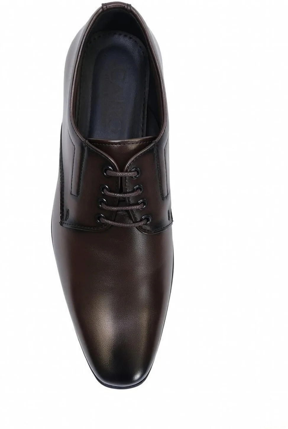 GVOLF Premium Brown Leather Formal Shoes for Men with Polished Finish Lace-Up Office Wear Business Footwear size 8 image 3