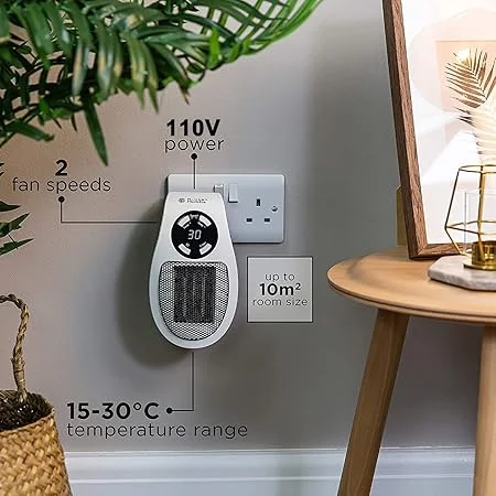 DAONEG 350W Plug In Radiant Space Heater 120V Fast Heating Energy Efficient Mini Room Heater with Thermostat Timer LED Display for Bedroom Home Office Indoor Use image 1