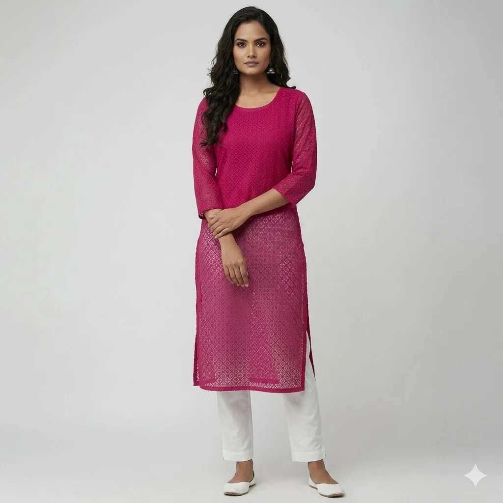 Red Net Kurti | Stylish Traditional Wear for Women, Perfect for Festivals, Parties, and Special Occasions image 1
