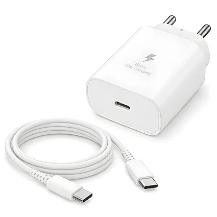 25W Super Fast Charging PD Charger for Samsung Galaxy S26 S25 Ultra S24 FE A56 A36 A16 M55 5G F55 Z Fold Series with Type C to C Cable BIS Certified Fast Charger Adapter image 1