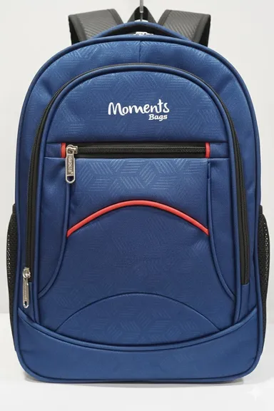 Moments Bags Navy Blue Multi-Compartment Laptop Backpack with Ergonomic Padding and Mesh Side Pockets for Men Women  and Students thumbnail 1