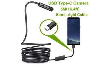 Waterproof USB Endoscope Inspection Camera with LED Lights Flexible Borescope for Mobile Phone Car Engine Pipe Drain Wall and Industrial Inspection thumbnail 1