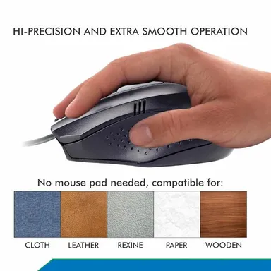 High Precision Wired USB Mouse for PC Laptop, Ergonomic Optical Mouse 1000 DPI Plug and Play, Budget Computer Mouse Under 200 for Office Home Gaming India thumbnail 1