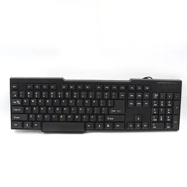 USB Wired Keyboard Full-Size USB Keyboard 104 Keys Plug-and-Play USB Keyboard for Laptop PC Desktop Ergonomic Typing Multimedia Keys Spill-Resistant Durable Office Home Use thumbnail 1
