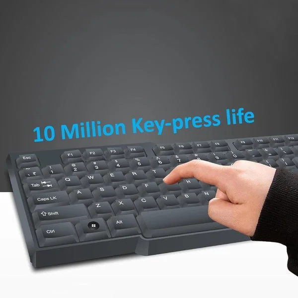 USB Wired Keyboard Full-Size USB Keyboard 104 Keys Plug-and-Play USB Keyboard for Laptop PC Desktop Ergonomic Typing Multimedia Keys Spill-Resistant Durable Office Home Use image 4
