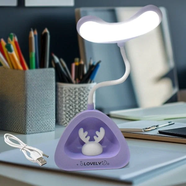 Cute LED Desk Light for Home Decor Study Table Lamp Soft Warm Light Decorative Night Lamp for Bedroom Kids Room Gifting USB Powered Stylish Table Light image 1