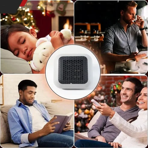 600W Wall Mounted Plug In Room Heater Compact Electric Mini Heater with Fast Heating Technology Direct Socket Personal Winter Heater for Home Office Bedroom with Converter image 2