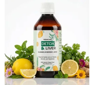Detox & Liver Cleanse Ayurvedic Juice 200ml Natural Herbal Liver Tonic for Fatty Liver Support Digestive Wellness & Body Detox Immunity Booster Drink thumbnail 0
