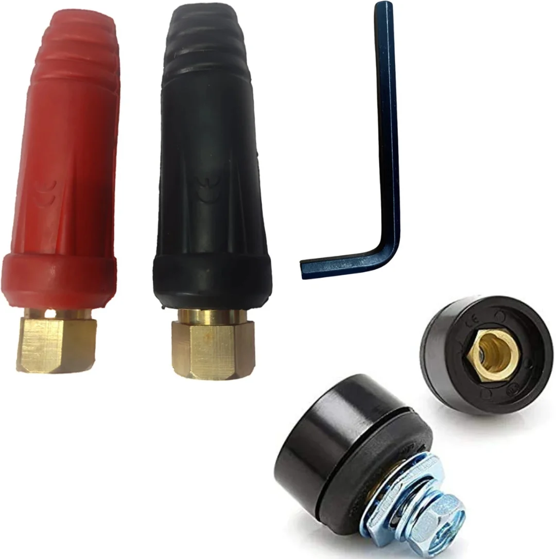 35-50mm Heavy-Duty Brass Male Female Welding Cable Connector with Alignment Key for Inverter ARC Welding Machine High Current Industrial Power Coupler image 1