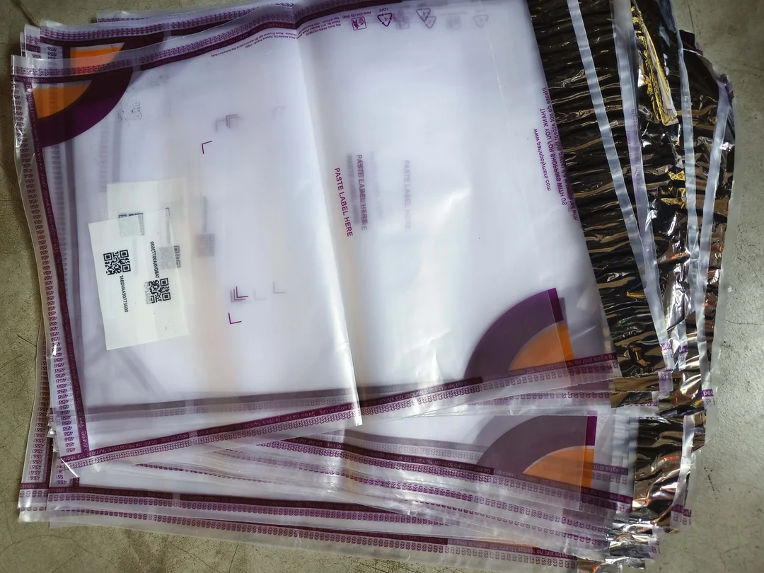 Barcode Printed Poly Courier Bags Pack of 50 Tamper Proof Self Seal Waterproof Plastic Packaging Pouch for Ecommerce Shipping Clothes Documents Online Sellers Resellers image 3